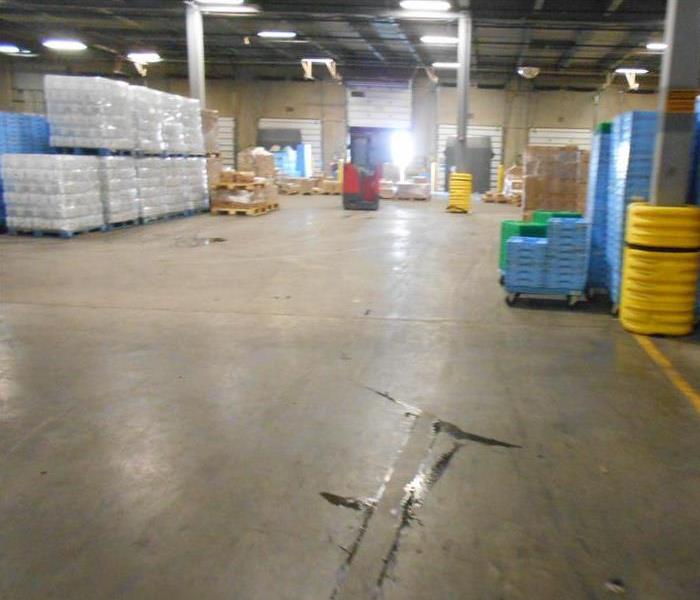 Warehouse cleaned and restored after water damage