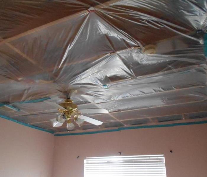 Ceiling After Removal of Water Damages Materials