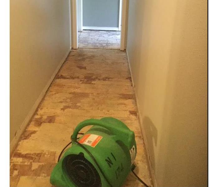 flood damage in hallway