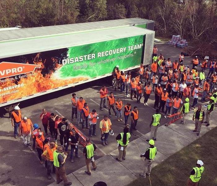 SERVPRO technicians in parking lot